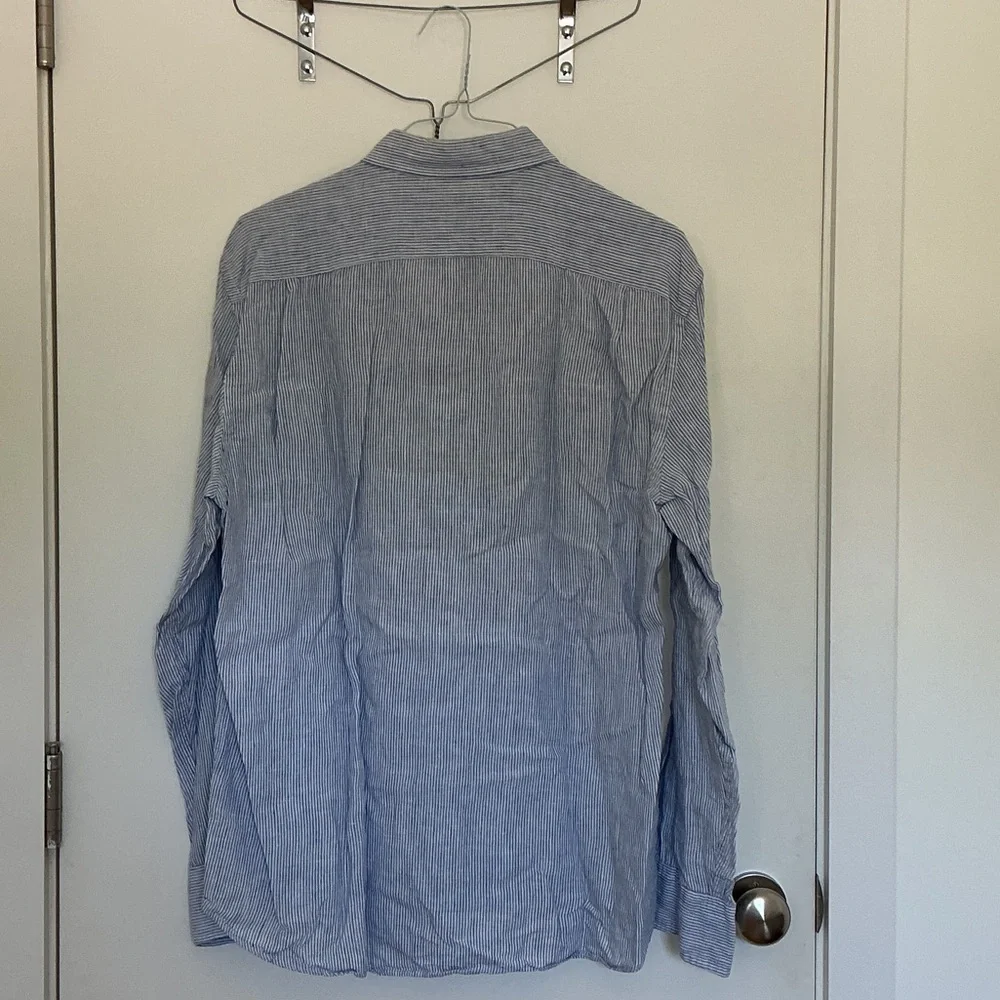 J. Crew Men’s Slim Blue Stripe Button-Down Shirt